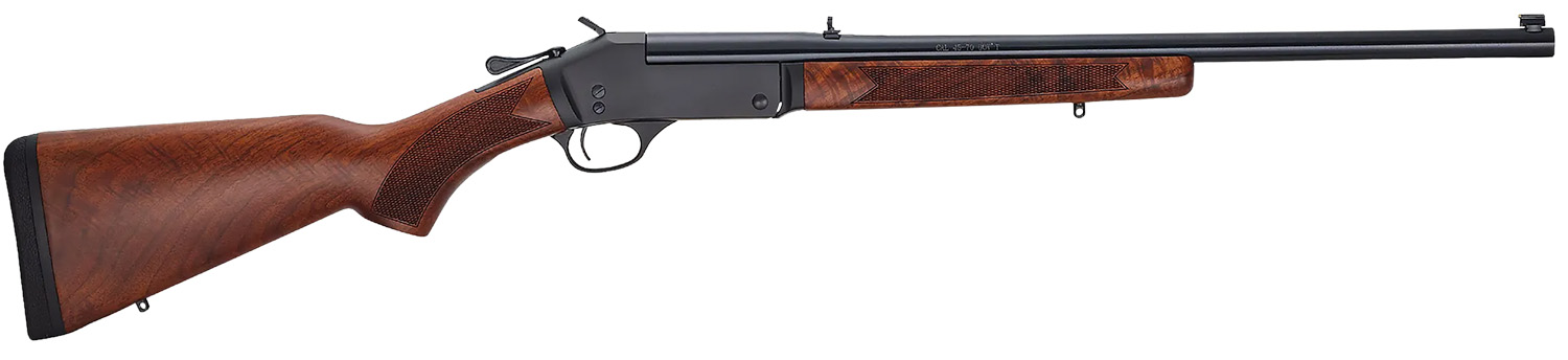 Henry H0154570 Single Shot  45-70 Gov Caliber with 1rd Capacity, 22" Barrel, Overall Blued Metal Finish & American Walnut Stock, Right Hand (Full Size)