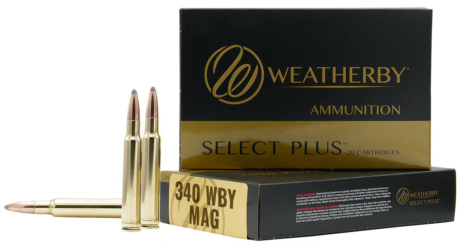 Weatherby B340225TTSX Select Plus 340 Wthby Mag 225 gr 2970 fps Barnes Tipped TSX Lead Free 20 Bx/10 Cs
