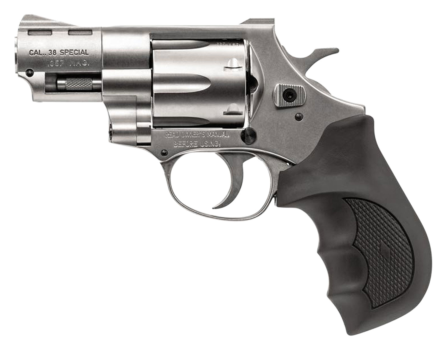 EAA Windicator Revolver .357 Magnum 2" Barrel 6 Rounds Rubber Grips Steel Frame Nickel Finish - European American Armory - 357 Magnum | 38 Special