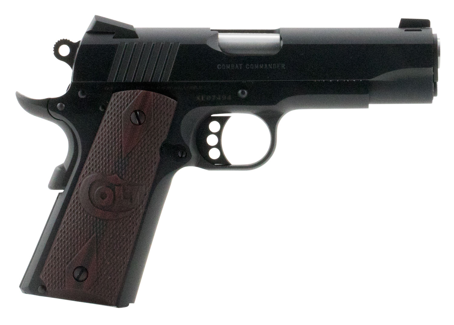 Colt Mfg O4940XE Commander Combat 45 ACP 8+1 4.25 Black Steel Barrel, Blued Serrated Slide & Carbon Steel Frame w/Beavertail, Black Cherry Checkered G10 Grips, Ambidextrous
