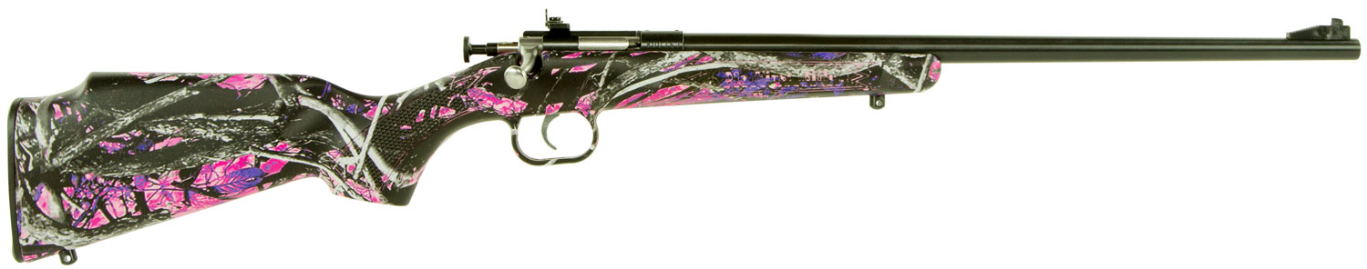 Crickett KSA2160 Youth  22 LR 1rd 16.12 Barrel & Receiver, Fixed Front/Adjustable Rear Peep Sight, Hydro Dipped Muddy Girl Synthetic Stock w/11.5 LOP, Rebounding Firing Pin Safety