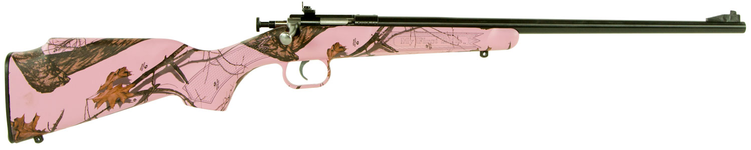 Crickett KSA2161 Youth  22 LR 1rd 16.12 Blued Single Shot Barrel, Blued Stainless Steel Receiver, Mossy Oak Pink Blaze Fixed Synthetic Stock, Right Hand