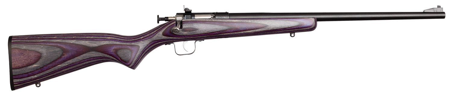 Crickett KSA2227 Youth  22 LR 1rd 16.12 Blued Barrel & Receiver, Fixed Front/Adjustable Rear Sights, Purple Laminate Stock w/11.5 LOP, Rebounding Firing Pin Safety