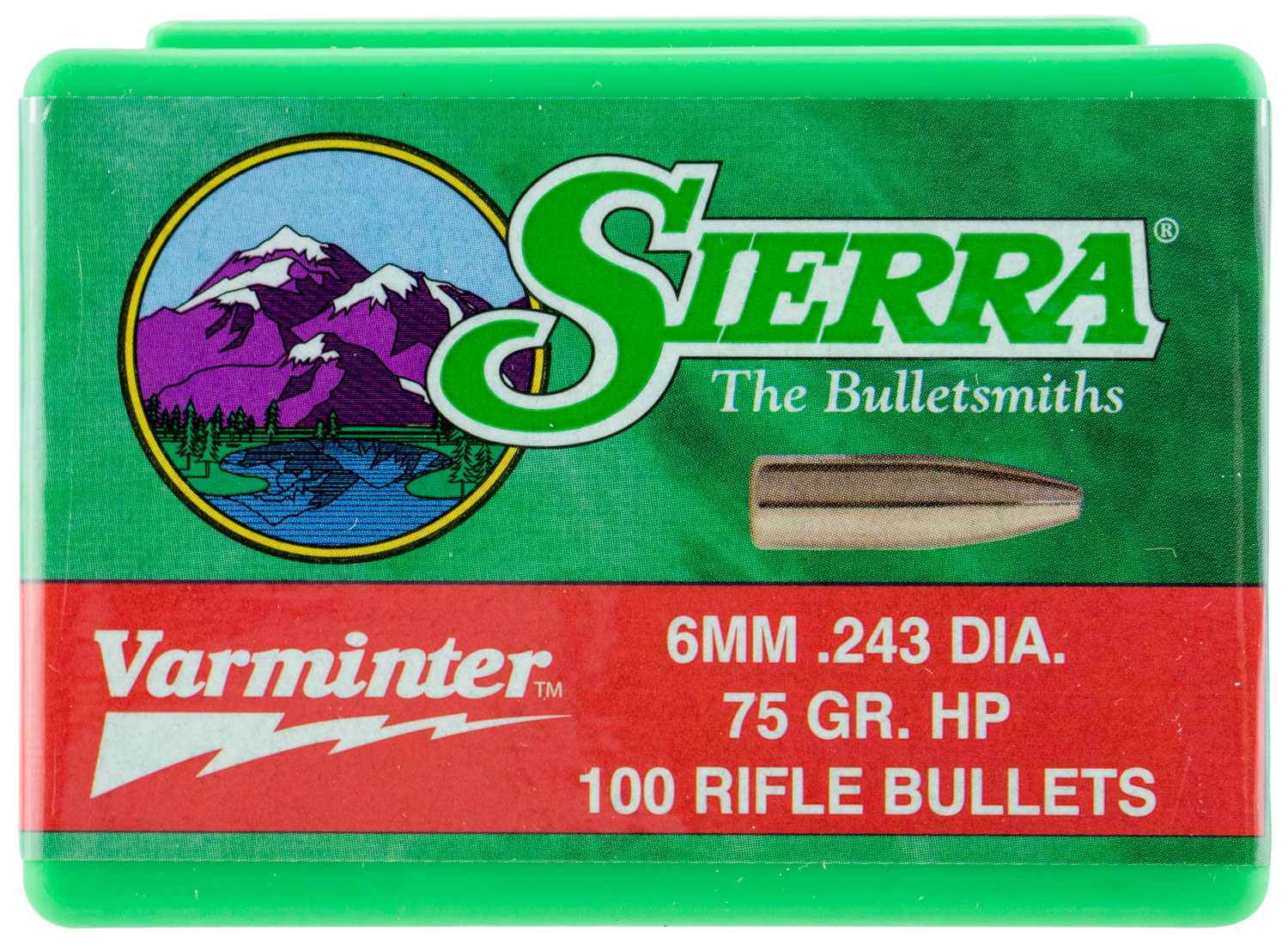Sierra Varminter Bullets 6mm/243 Caliber 75 Grains HP (Per 100) 1510