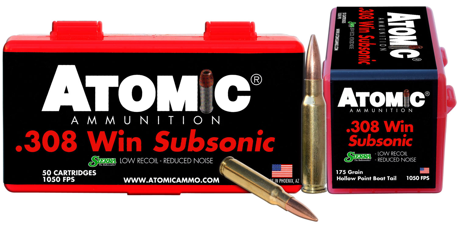 Atomic Ammunition 00430 Rifle Subsonic 308 Win 175 gr SubSonic 50 Per Box/ 10 Case Atomic Ammunition 00430 Rifle Subsonic 308 Win 175 gr SubSonic 50 Per Box/ 10 Case