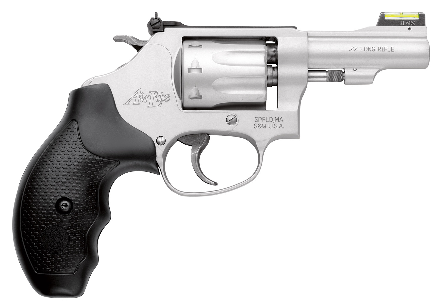 Smith & Wesson 160221 Model 317 Kit Gun *CA Compliant 22 LR 8 Shot 3" Stainless Steel Barrel, Aluminum Alloy Cylinder & J-Frame, HiViz Fiber Optic Green Front/Adjustable Rear Sights, Synthetic Grip