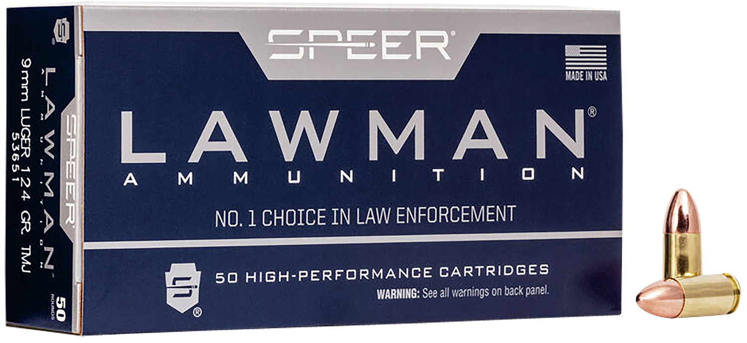 Speer 53651 Lawman  9mmLuger 124gr Total Metal Jacket 50 Per Box/20 Case Speer 53651 Lawman  9mmLuger 124gr Total Metal Jacket 50 Per Box/20 Case