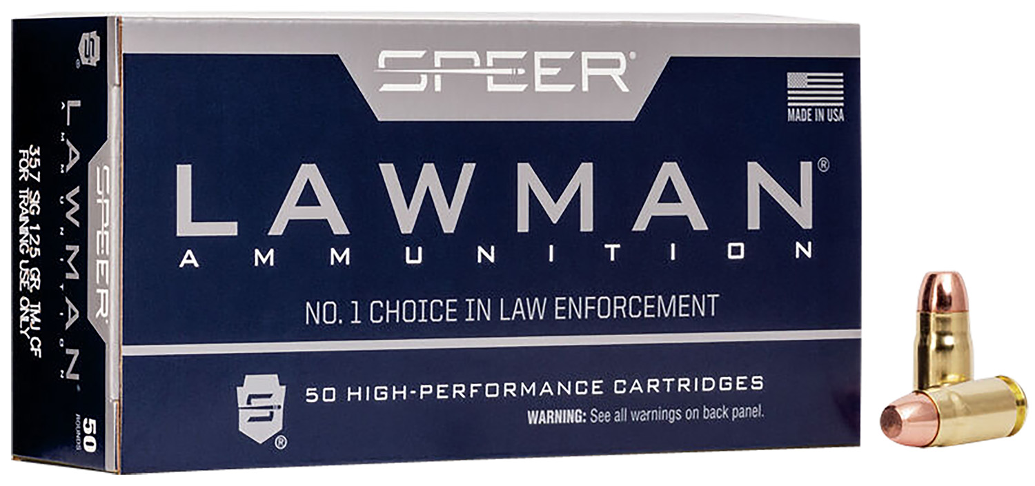 er 54232 Lawman Training Clean-Fire Total Metal Jacket Flat Nose 125 Grain .357 Sig 1350 Fps Ammo
