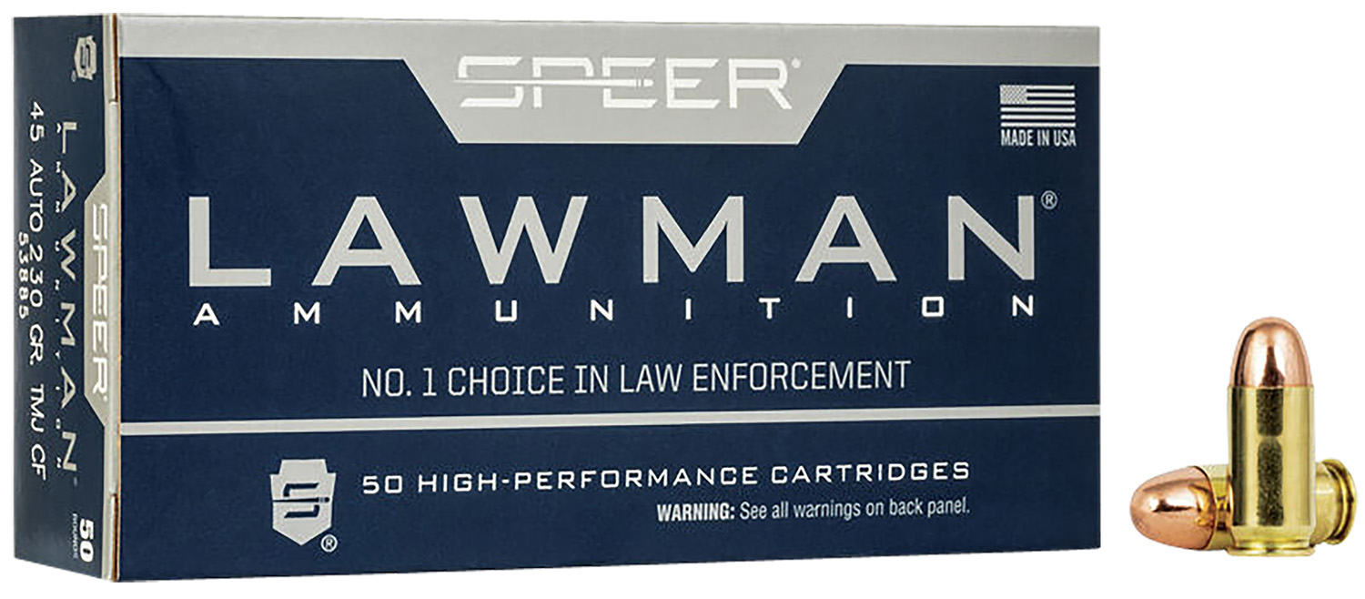 Speer Lawman Clean-Fire .45 Auto 230gr TMJ Round Nose Handgun Ammunition
