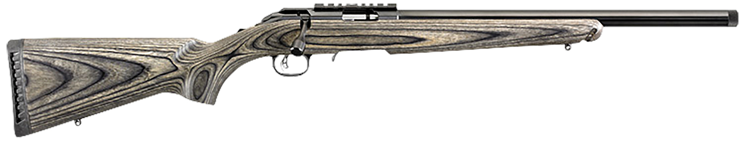 Ruger 8349 American Rimfire Target Full Size 22 WMR 9+1 18" Satin Blued Threaded Bull Barrel & Alloy Steel Receiver w/Scope Rail, Black Fixed Laminate Stock, Right Hand