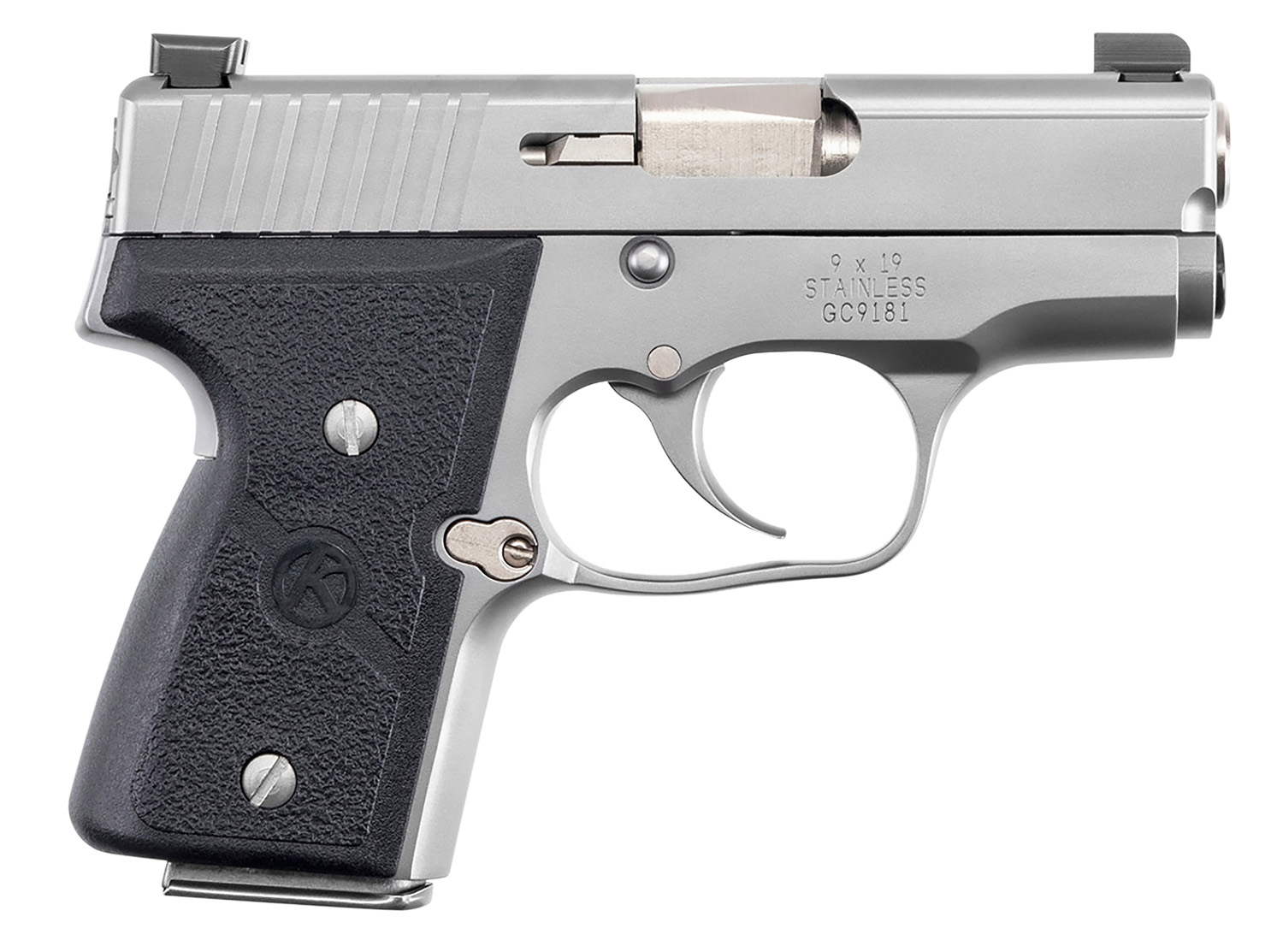 Kahr Arms M9093NA MK *CA Compliant 9mm Luger 3 6+1,7+1 Matte Stainless Steel Textured Wraparound Black Nylon Grip Tritium Night Sights