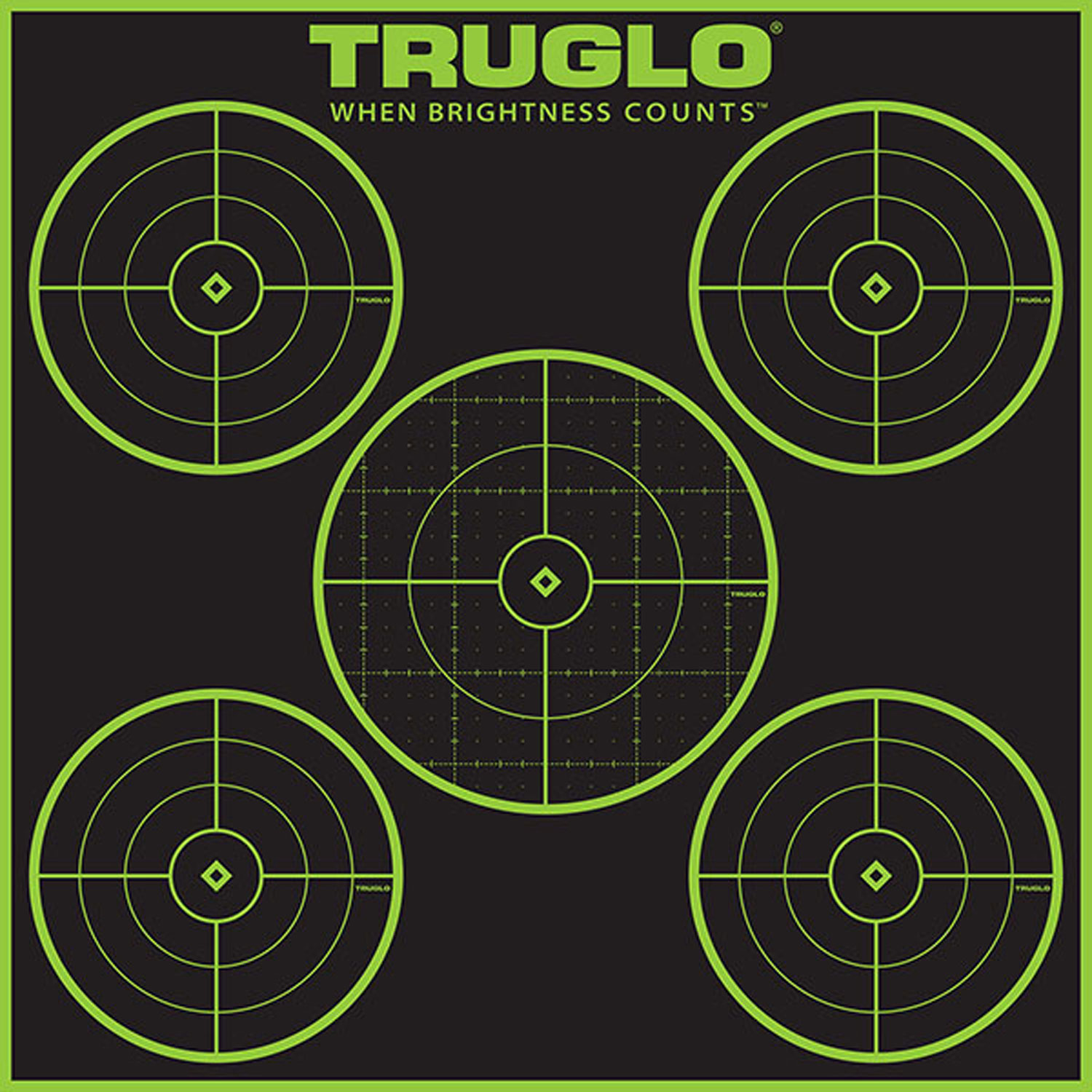 TruGlo TG11A12 Tru-See 5-Bullseye 12"x12" Self-Adhesive Targets 12-Pack