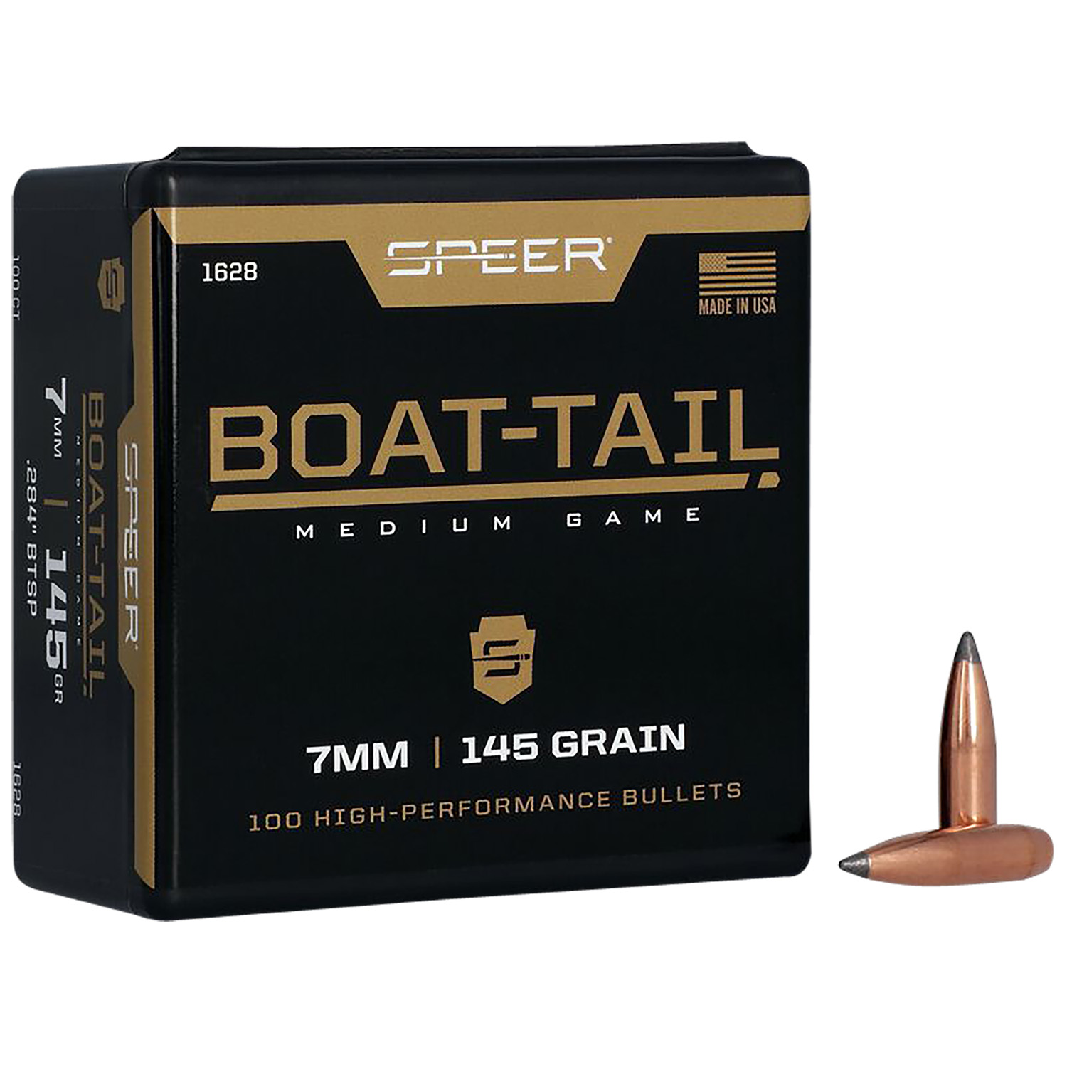 Speer 1628 7mm 145gr Boat-Tail Soft Point Bullets 100ct Box