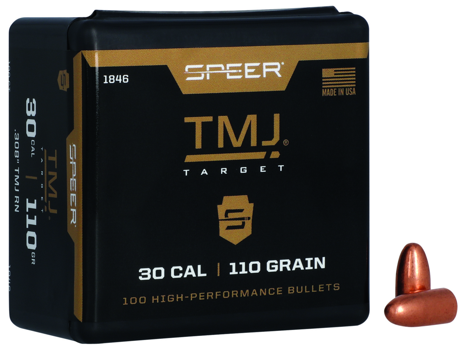 Speer 1846 TMJ 30Cal 110gr Round Nose Bullets 100/Box