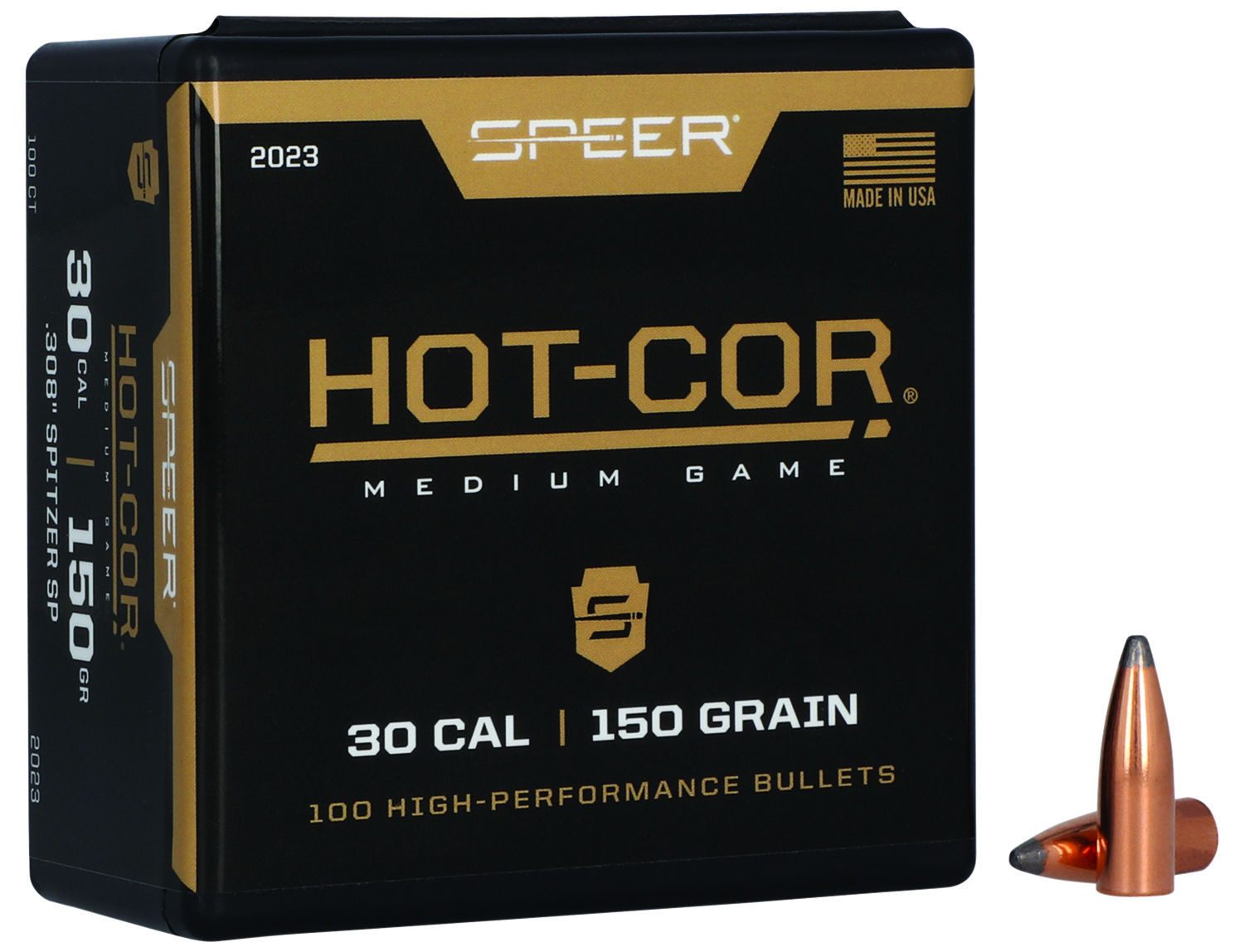 SPEER Hot-Cor .30 Cal 150Gr Spitzer Soft Point 100rd Box Bullets (2023)