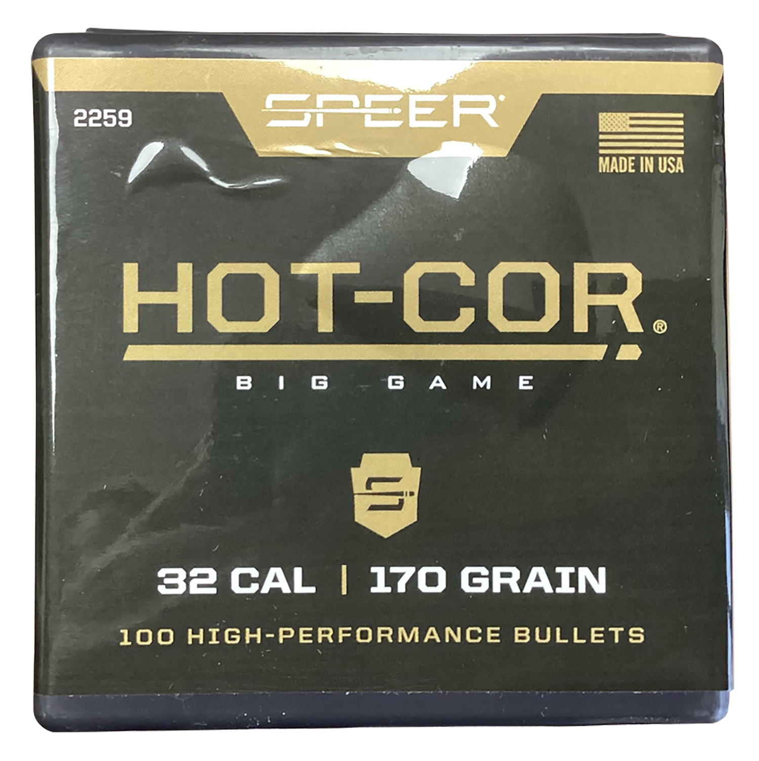 Speer 2259 Hot-Cor 32Cal 170gr Soft Point Flat Nose Bullets 100ct