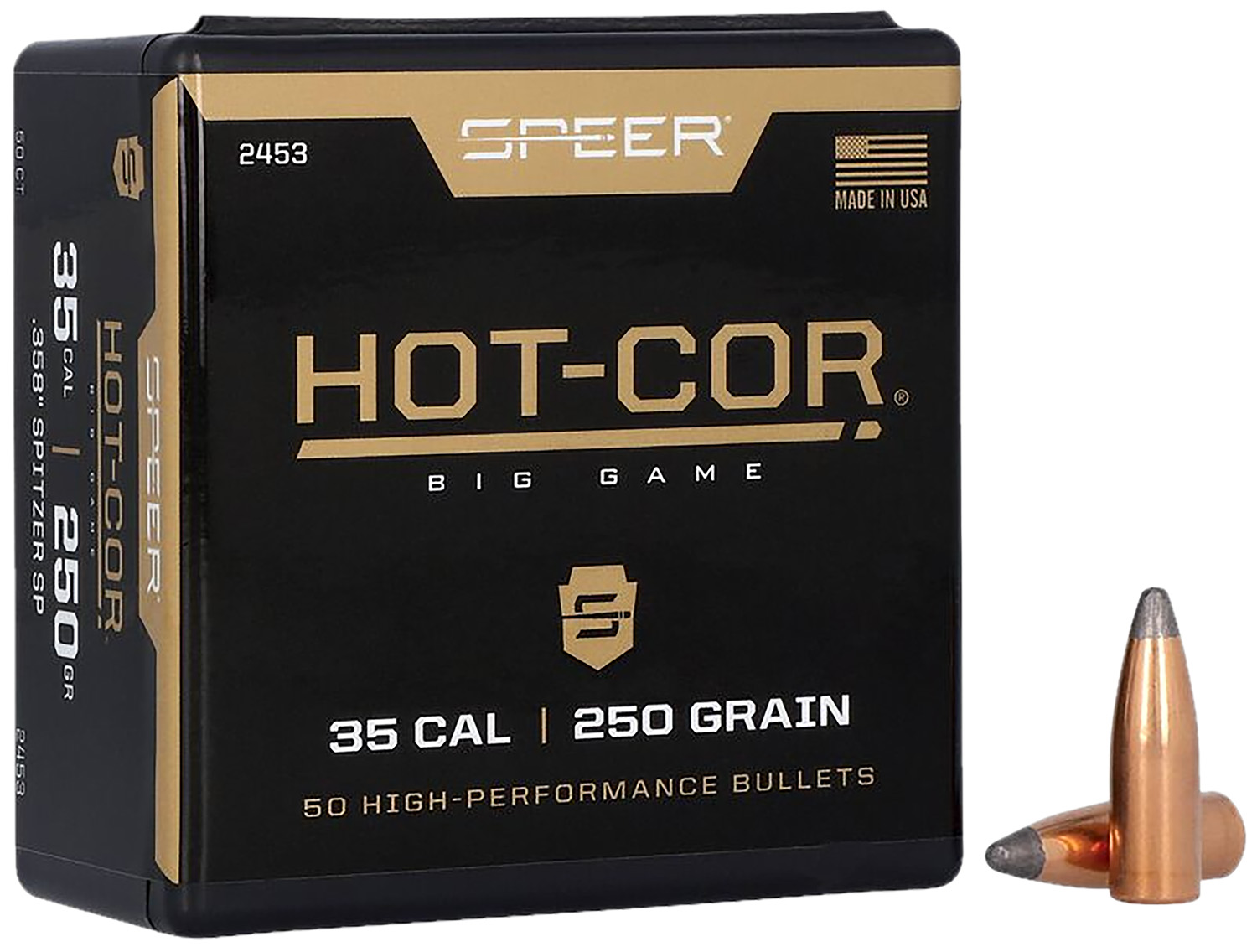 Speer 2453 Hot-Cor .358 250gr Spitzer Soft Point Rifle Bullets 50ct