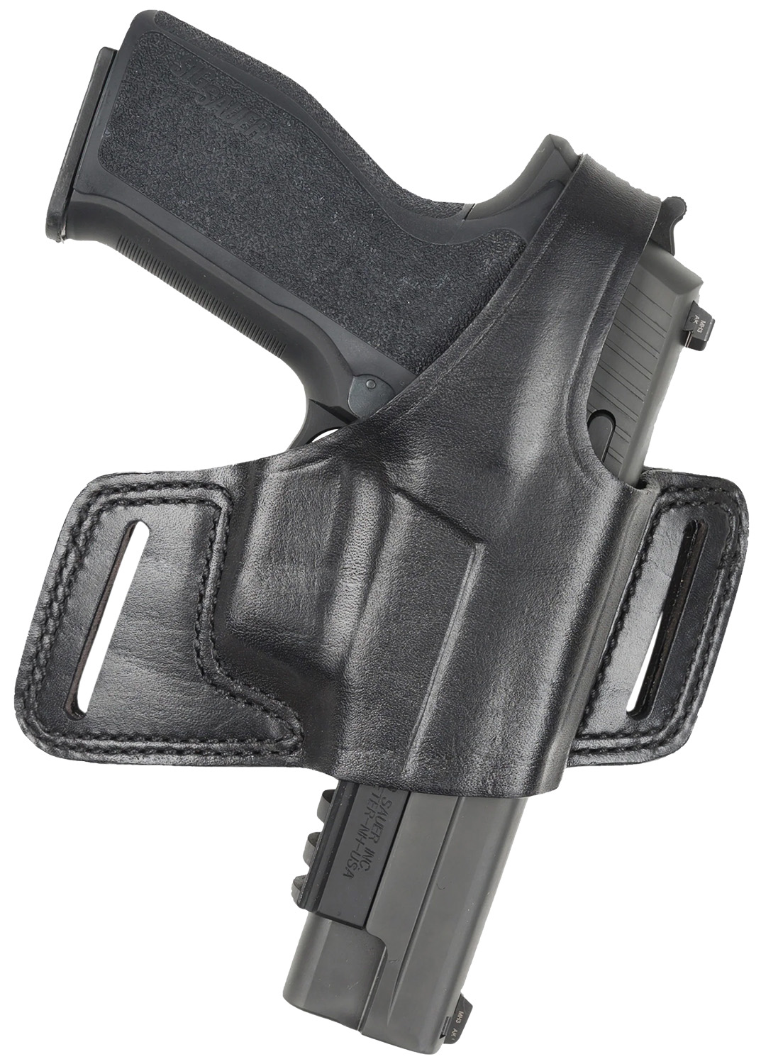 Bianchi Black Widow Hip Holster for Glock 17, 19, 22, 23, 26, 27, 34 & 35 Size 14 Right Hand Leather Black