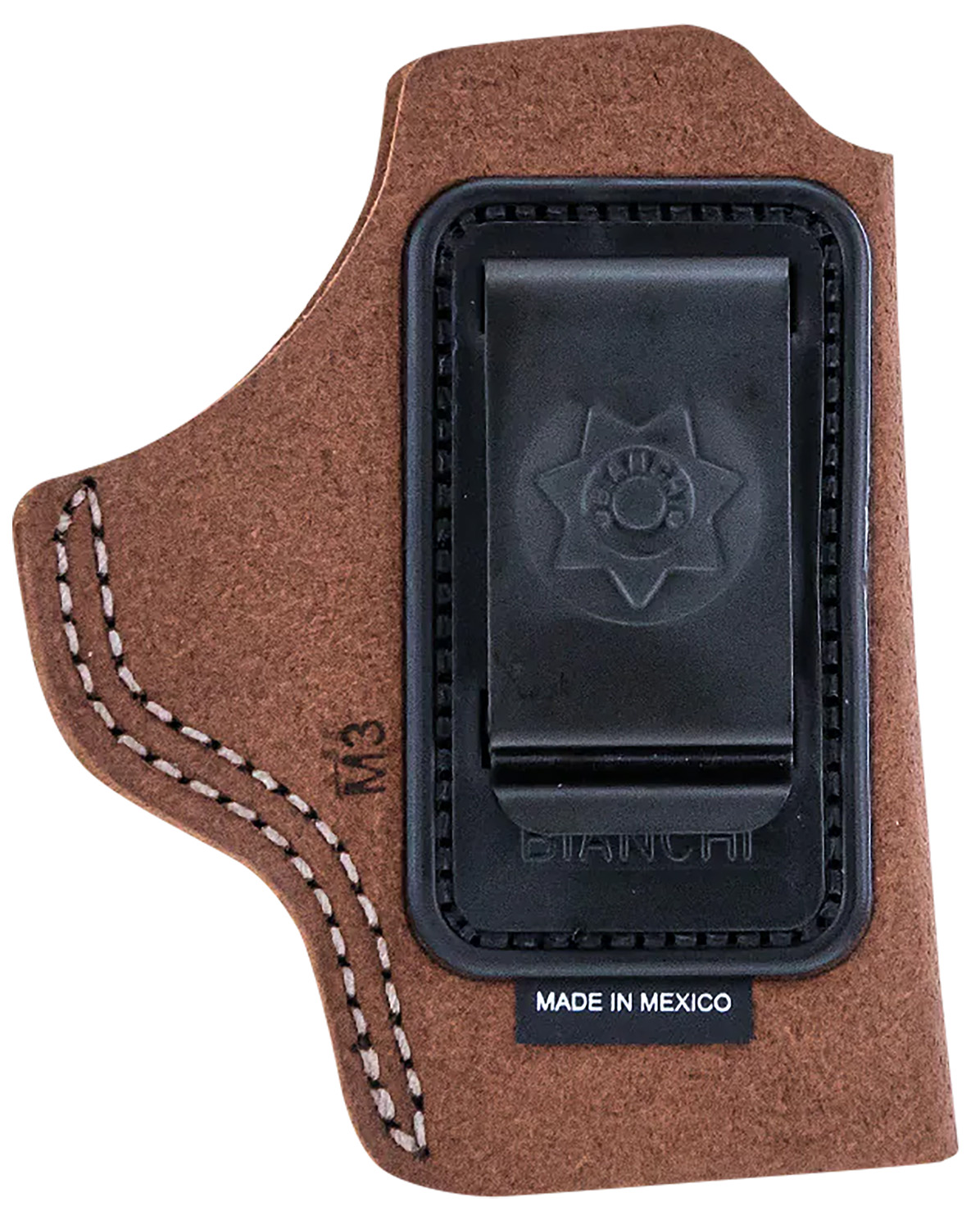 Bianchi 10381 6C  IWB Tan Leather Belt Clip Fits 2 Barrels Ruger/Colt/Charter Arms Left Hand