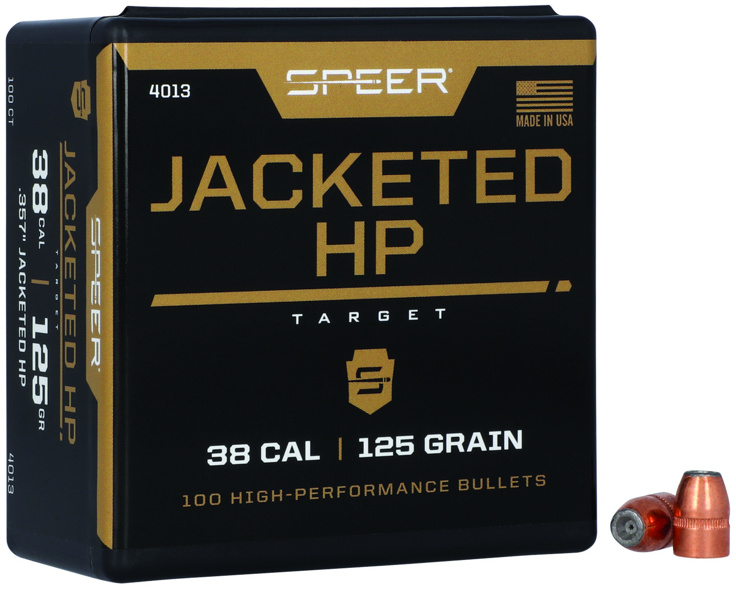 Speer 4013 .38/357 125gr JHP Bullets 100ct Box