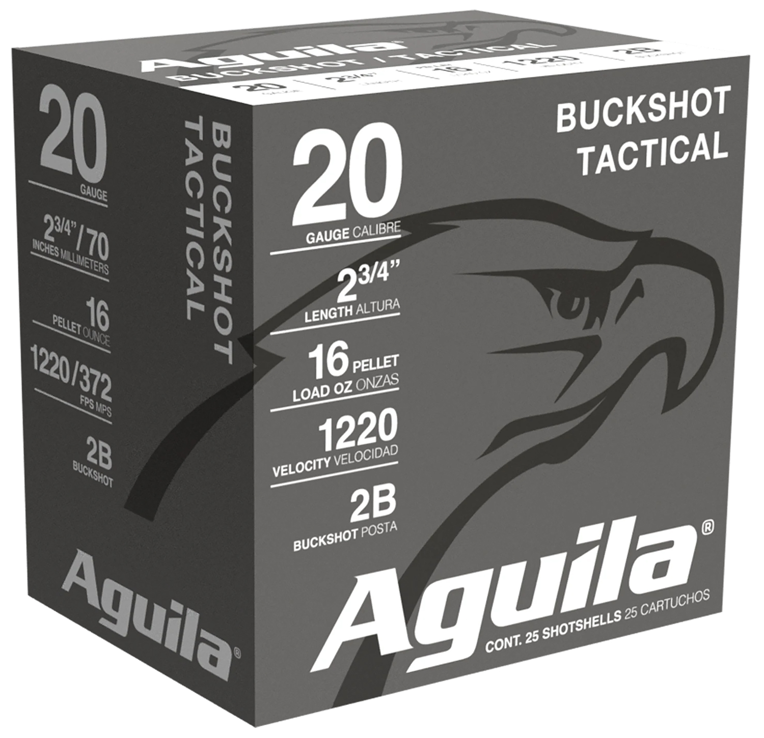 Aguila 1C2002BA Buckshot High Velocity 20Gauge 2.75
