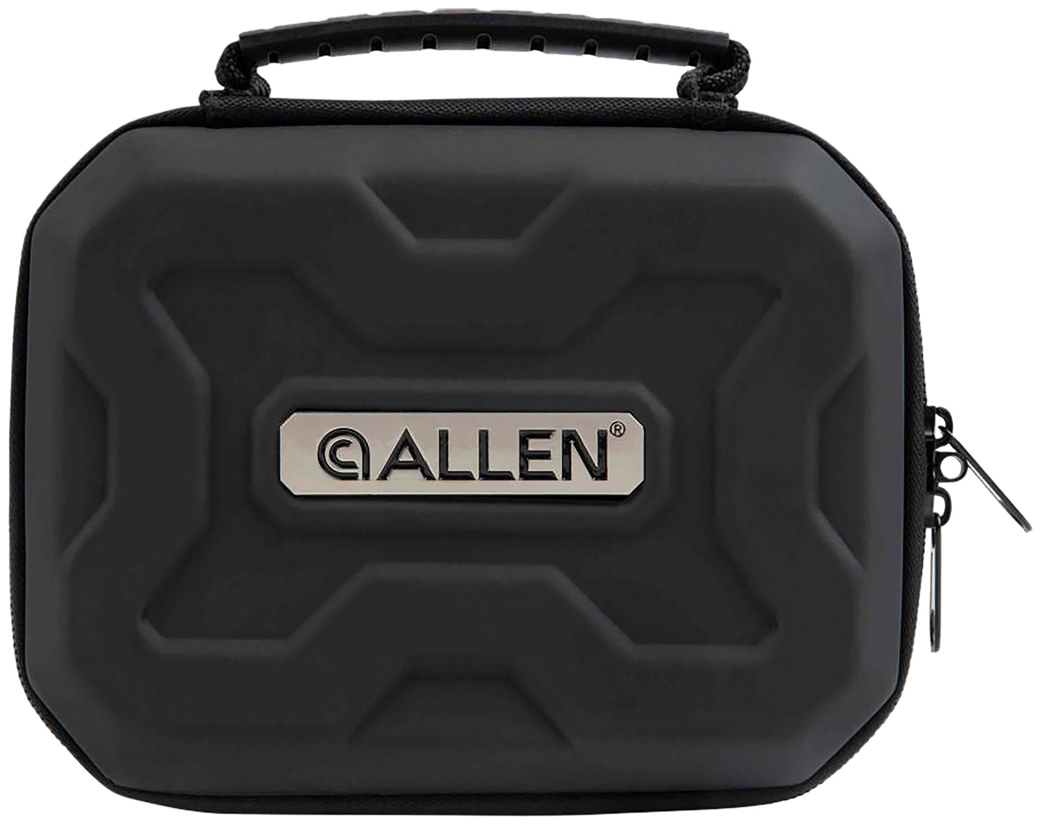 Allen 827 EXO  Handgun Case Black Polymer, Molded Carry Handle, Egg Crate Foam & Lockable Zippers 7 x 5.25