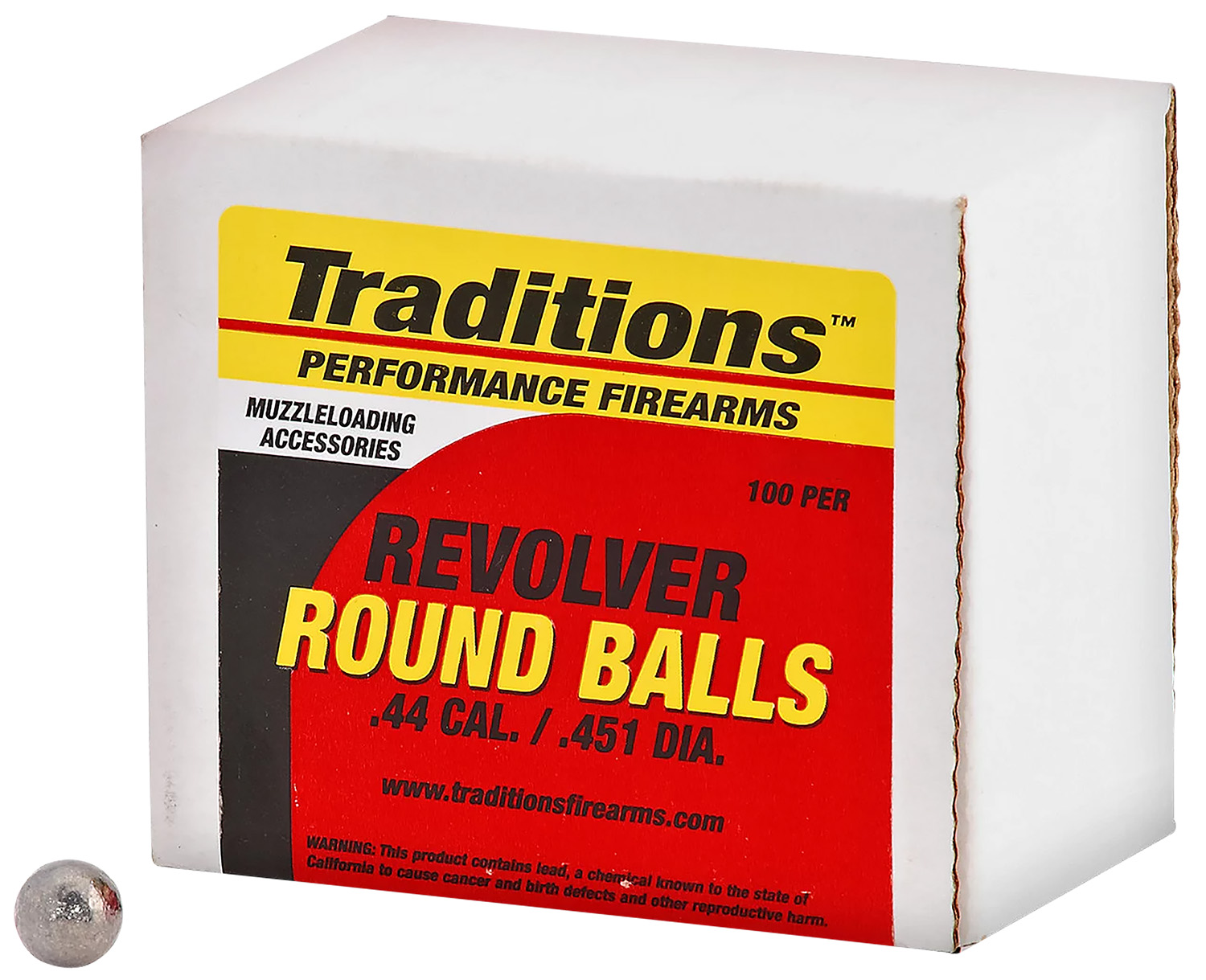Traditions A1642 Revolver  44Cal Lead Ball 140gr 100/Box
