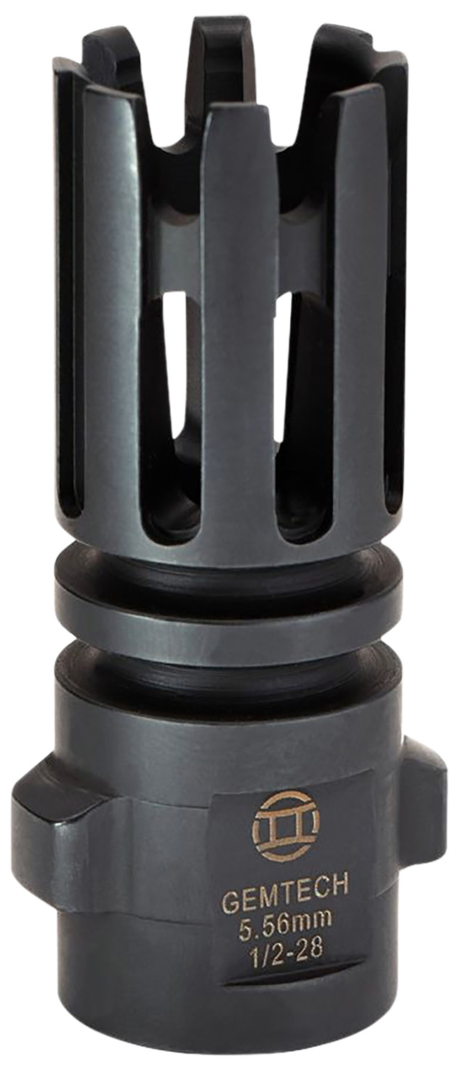 Gemtech 12145 Quickmounts Flash Hider Black Steel with 1/2-28 tpi Threads & 2.40 OAL for 5.56x45mm NATO AR-Platform