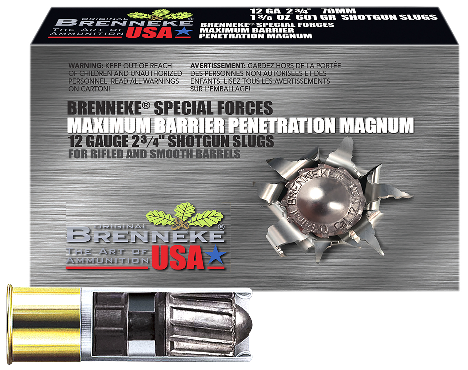 Brenneke SL122MBPM Special Forces Maximum Barrier Penetration Magnum 12Gauge 2.75