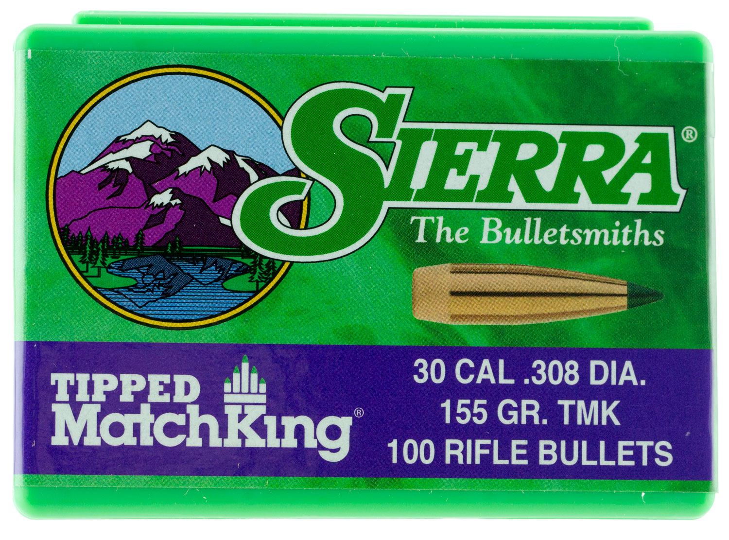 Sierra Bullets .30 Caliber .308 155 Grains BT Tipped MatchKing 100CT
