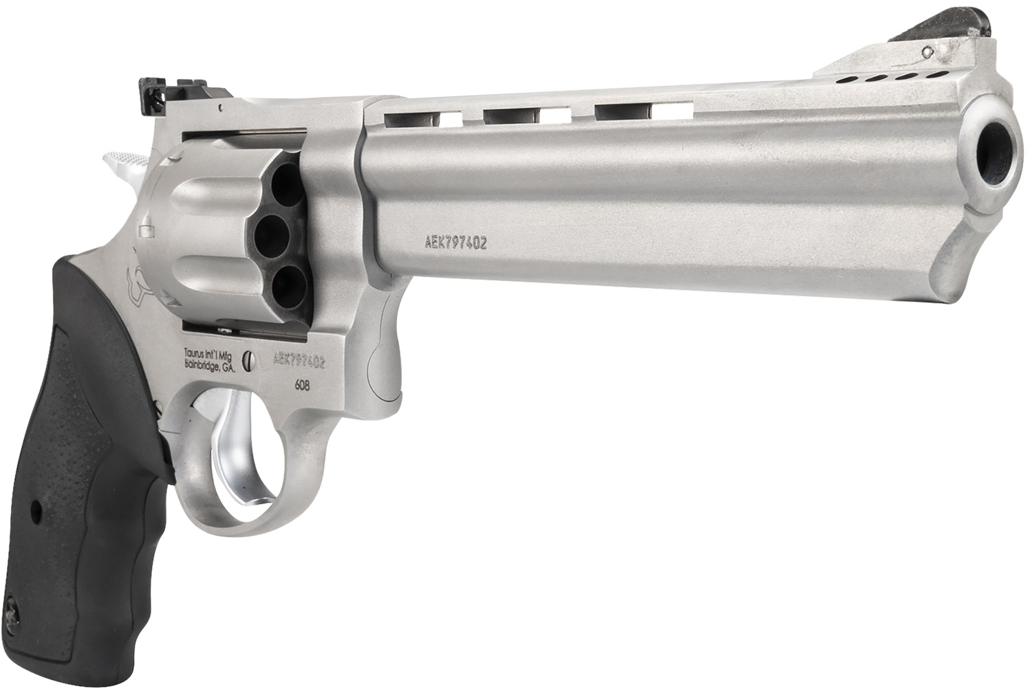 Taurus 608 357 Magnum 6.5 in. Matte Stainless 8-Shot Ported Revolver - Superb Range and Hunting Power 2 Taurus 608 357 Magnum 6.5 in. Matte Stainless 8-Shot Ported Revolver - Superb Range and Hunting Power - Image 2