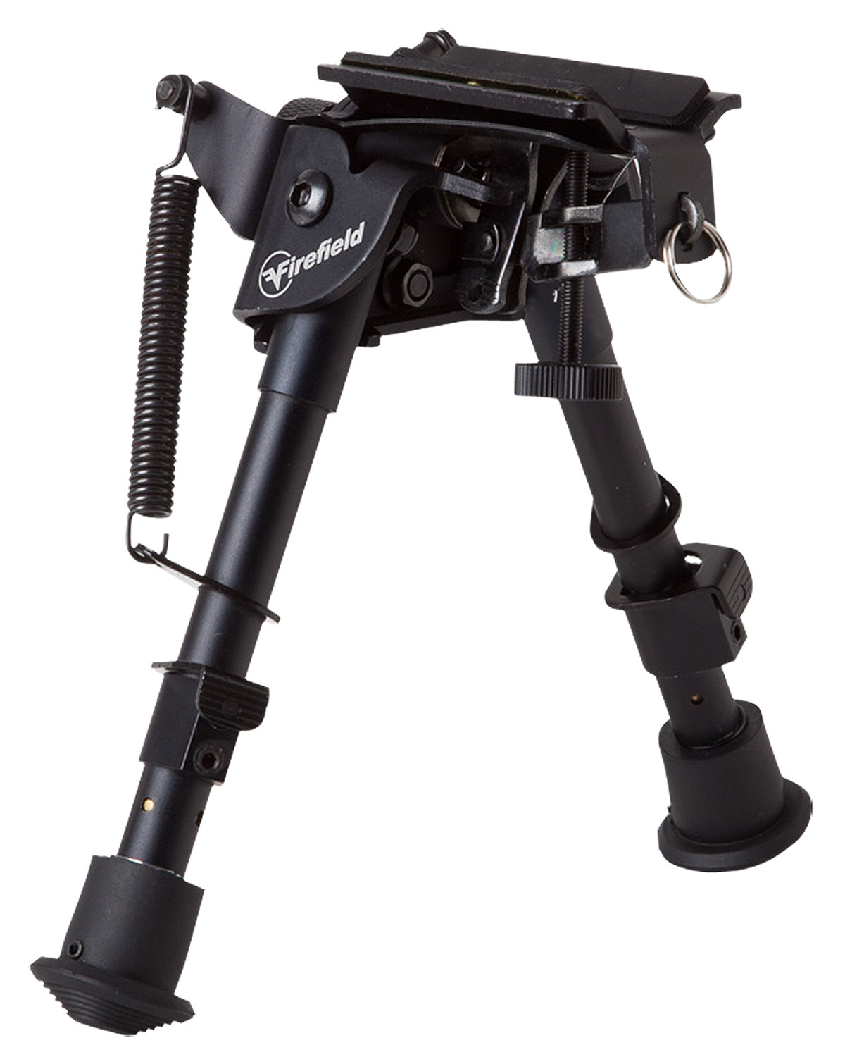 Firefield FF34023 Compact  Bipod 6-9 Black Aluminum Swivel Stud Attachment or Picatinny Rail (Adapter Included)