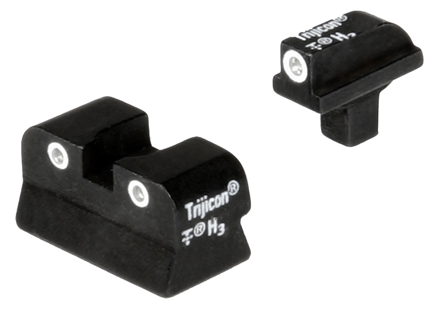 Trijicon 600138 Bright & Tough Night Sights  Green/Tritium White Outline Front Sight-Green/Tritium White Outline Rear Sight Colt 1911 0.125 Tang