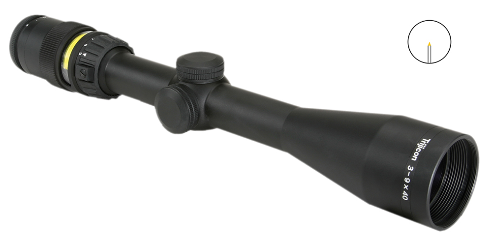 Trijicon AccuPoint 3-9x40mm Illuminated Amber Triangle Post Rifle Scope, Battery-Free, Waterproof, Aircraft-Quality Aluminum Construction
