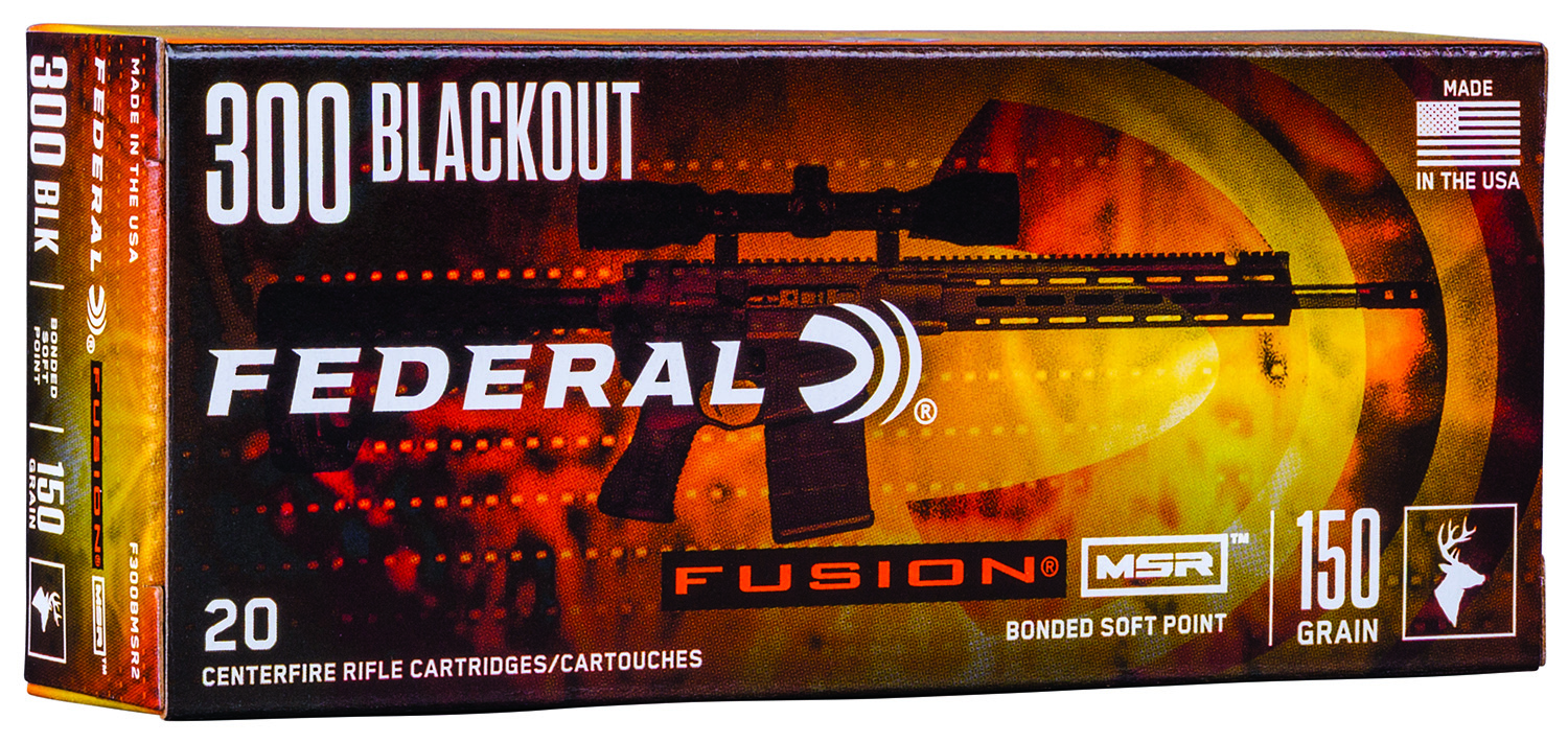 Federal F300BMSR2 Fusion MSR 300Blackout 150gr Bonded Soft Point 20 Per Box/10 Case