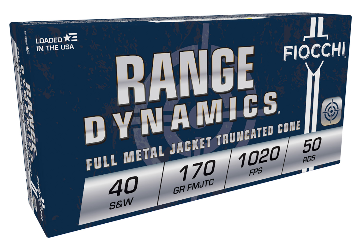 Fiocchi 40SWA Range Dynamics  40S&W 170gr Full Metal Jacket Truncated Cone 50 Per Box/20 Case