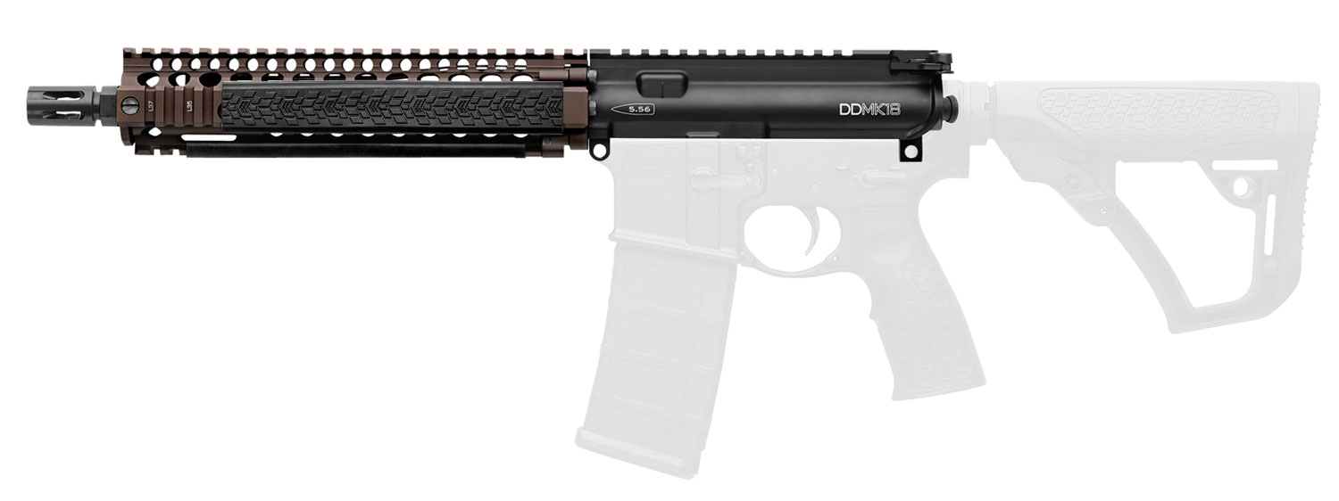 Daniel Defense 2300408013011 MK18 Upper Group 5.56x45mm NATO 10.30 Black Phosphate Barrel, 7075-T6 Aluminum Black Anodized Receiver, Flat Dark Earth DD RISII MK18 Handguard for AR-15 Daniel Defense 2300408013011 MK18 Upper Group 5.56x45mm NATO 10.30 Black Phosphate Barrel, 7075-T6 Aluminum Black Anodized Receiver, Flat Dark Earth DD RISII MK18 Handguard for AR-15