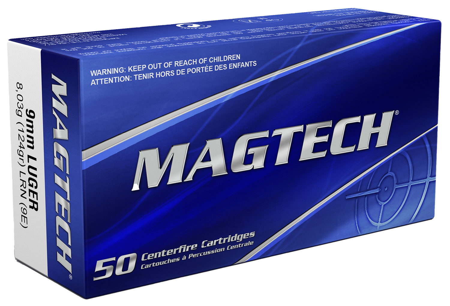 Magtech 9E Range/Training 9mmLuger 124gr Lead Round Nose 50 Per Box/20 Case - Magtech Ammunition - LEAD ROUND NOSE