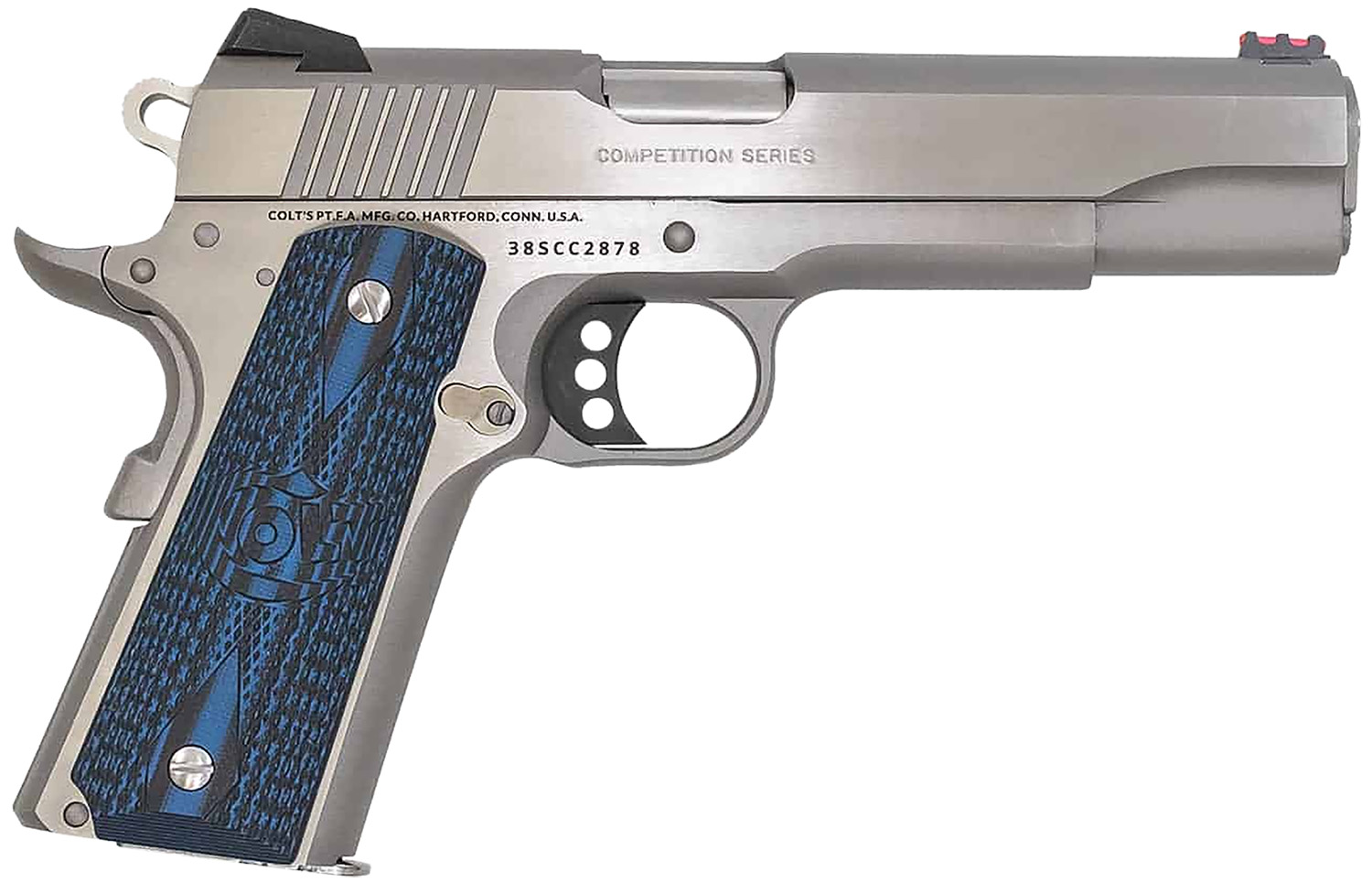 Colt 1911 Competition Pistol 38 Super 5" Barrel Stainless Steel Finnish - Colt - 38 Super