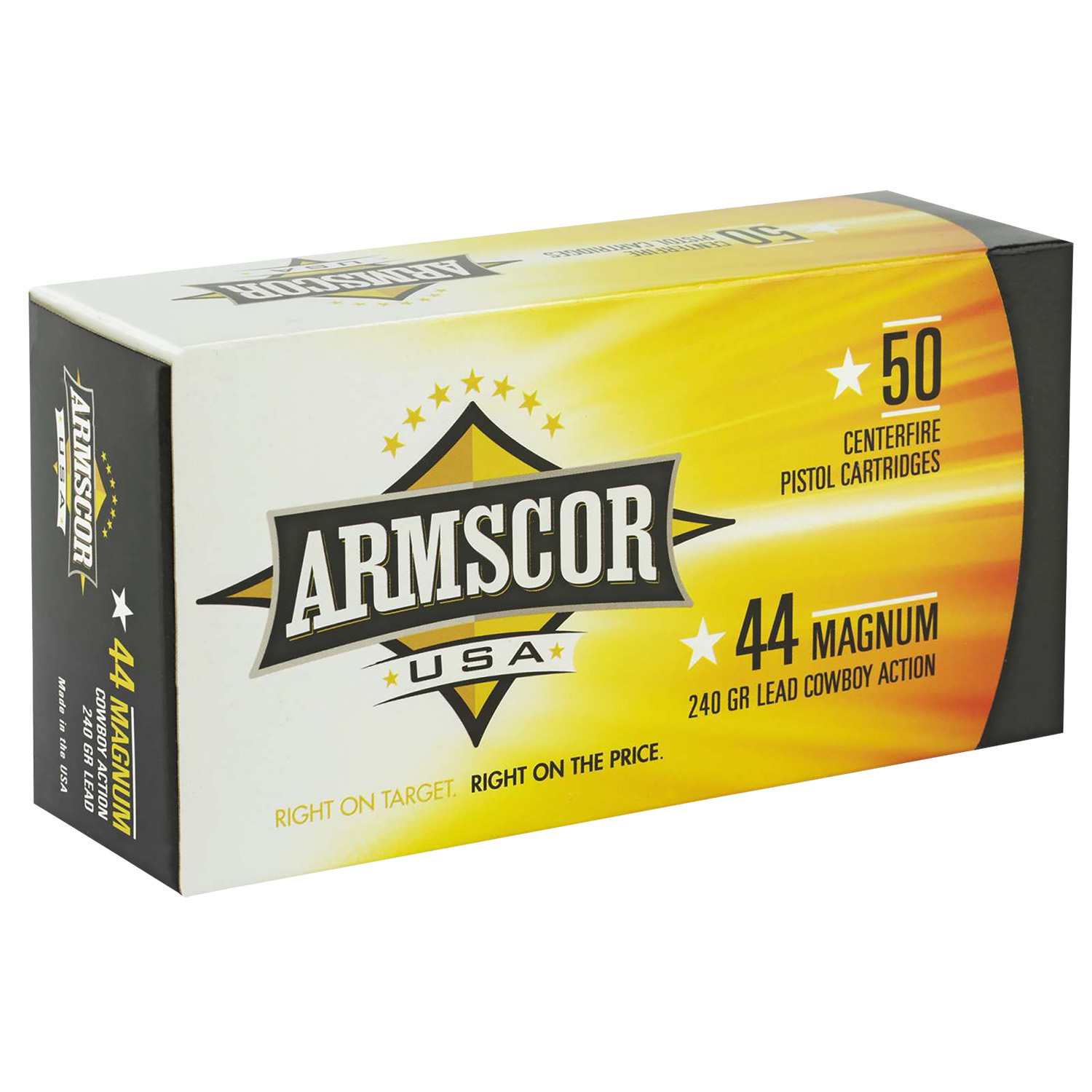Armscor Cowboy Pistol Ammo 44 Remington Magnum Semi-Wadcutter 240 Grain ...