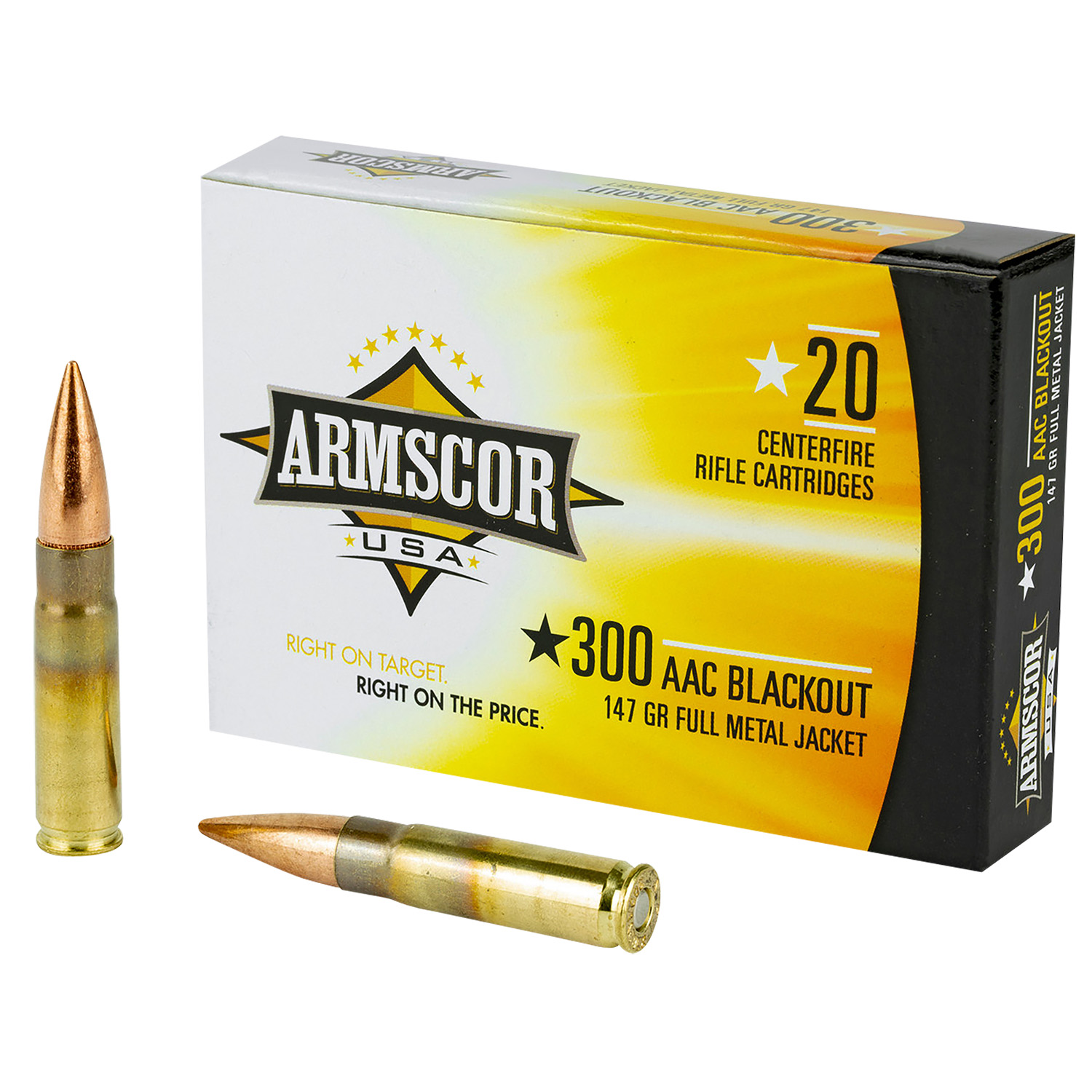 Armscor FAC300AAC1N USA  300Blackout 147gr Full Metal Jacket 20 Per Box/10 Case