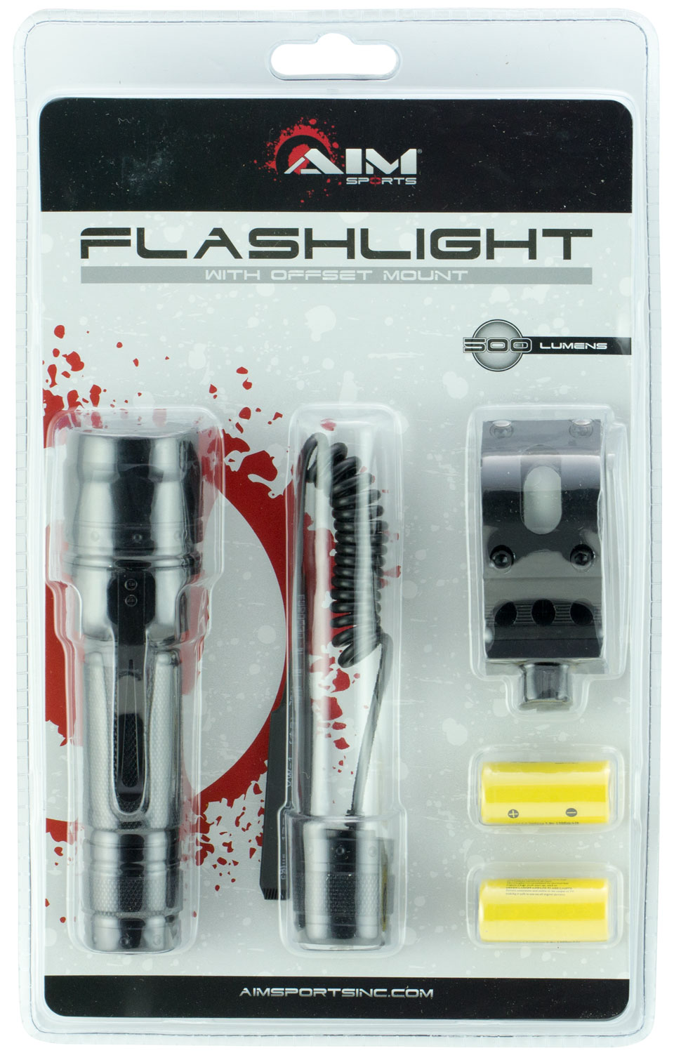 Aim Sports FHD500B Flashlight Black Anodized 500 Lumens White CREE LED-img-0