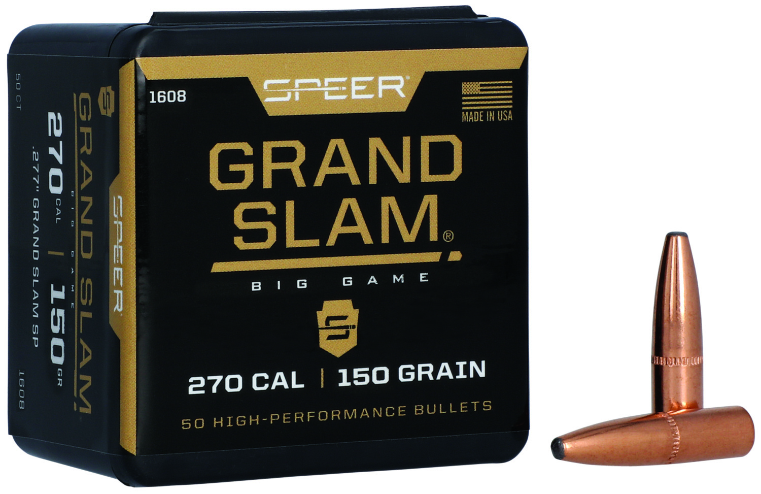 Speer Grand Slam 1608 .270 Caliber 150 Grain Soft Point Bullets 50 Count - Speer - .277