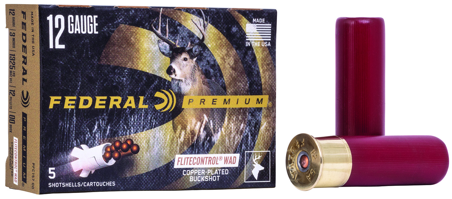 Federal PFC15700 Premium Vital-Shok 12Gauge 3" 12Pellets 00BuckShot 5 Per Box/50 Case