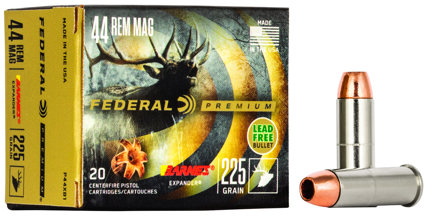 Federal P44XB1 Premium  44RemMag 225gr Barnes Expander BRX 20 Per Box/10 Case