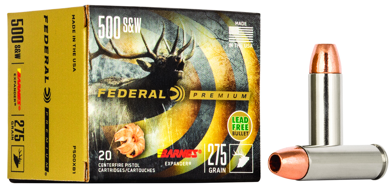 FEDERAL Vital-Shok 500 S&W Mag 275Gr Barnes Expander 20/Box Ammo (P500XB1)