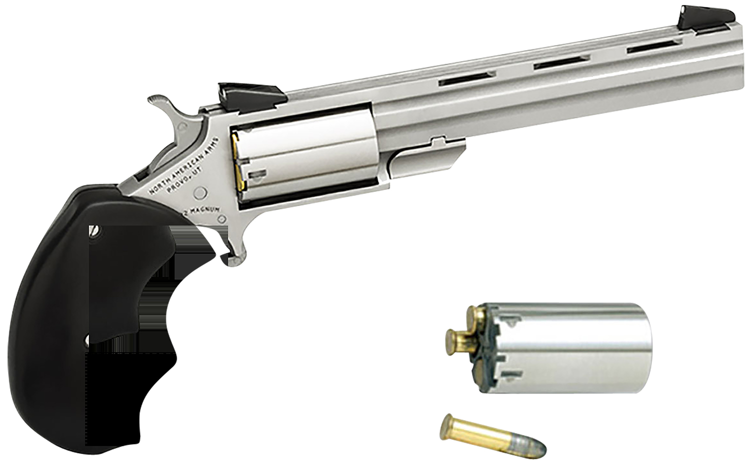 North American Arms Mini-Master 22Mag 22LR 4" Barrel Stainless Revolver - NAA - 22 LR | 22 Magnum