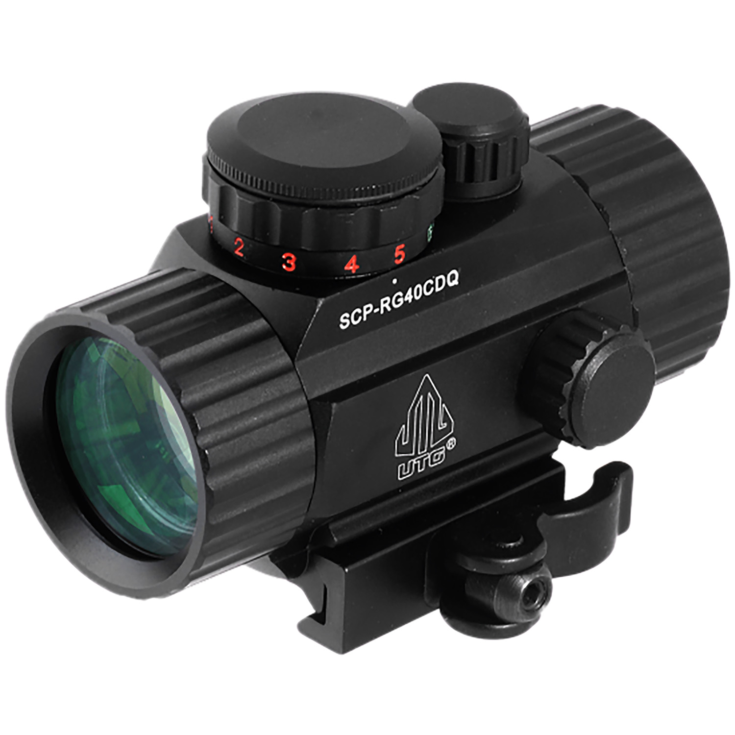 UTG SCPRG40CDQ ITA  Black Hardcoat Anodized 1x 4 MOA Red/Green Dot/62 MOA Circle Reticle UTG SCPRG40CDQ ITA  Black Hardcoat Anodized 1x 4 MOA Red/Green Dot/62 MOA Circle Reticle