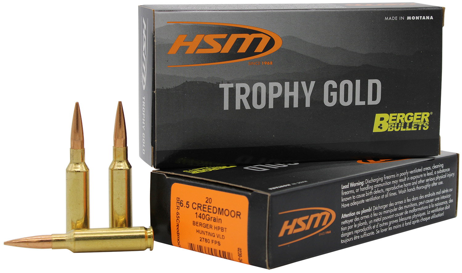 HSM Trophy Gold 6.5 CM Ammo 140 Grain Berger Match Hunting VLD BTHP