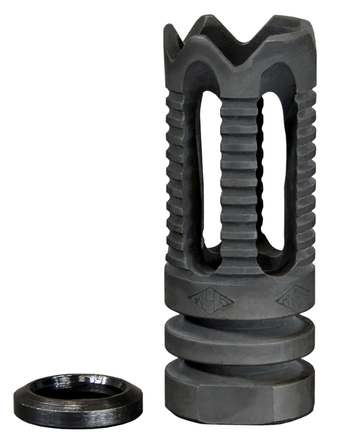 Yankee Hill 285C2 Phantom Flash Hider Black Steel with 1/2-28 tpi Threads & Teeth for 5.56x45mm NATO AR-Platform